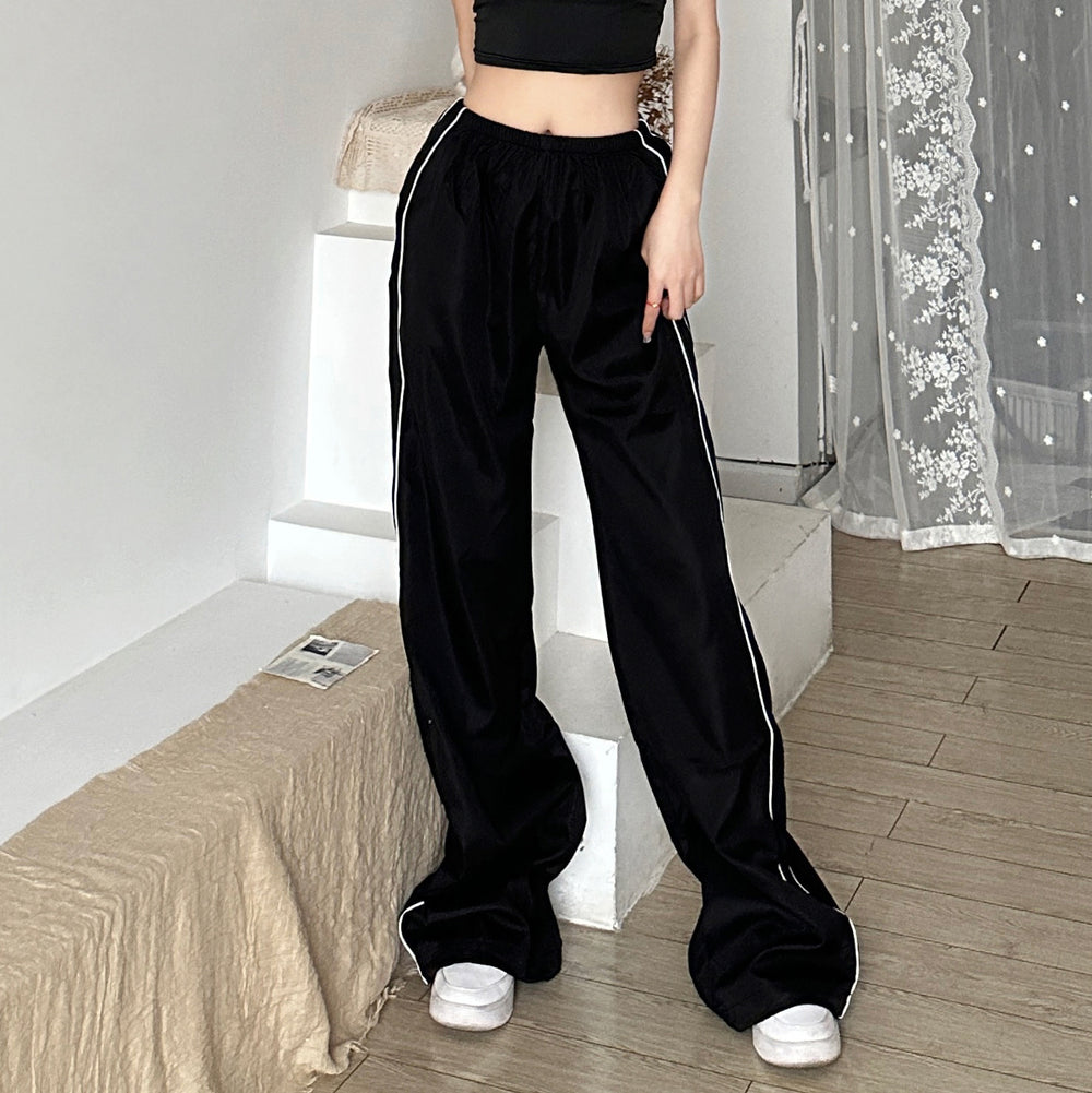Winter Street High Waist Loose Slimming Drawstring Ankle Tied Sports Casual Pants Trousers for Women