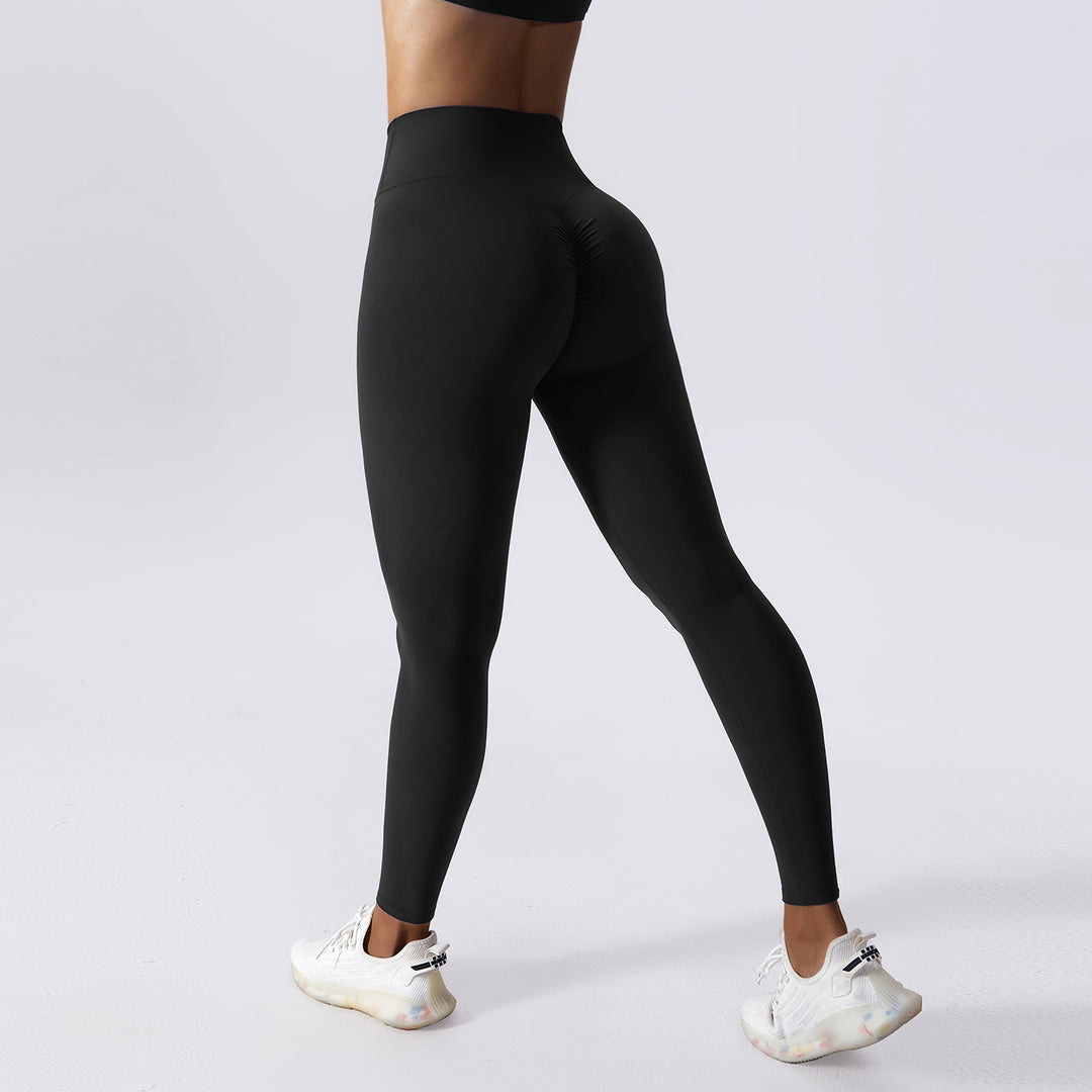 Drawstring Belly Contracting Nude High Waist Yoga Pants Quick Drying Hip Lifting Fitness Pants Tight Running Sports Pants Women