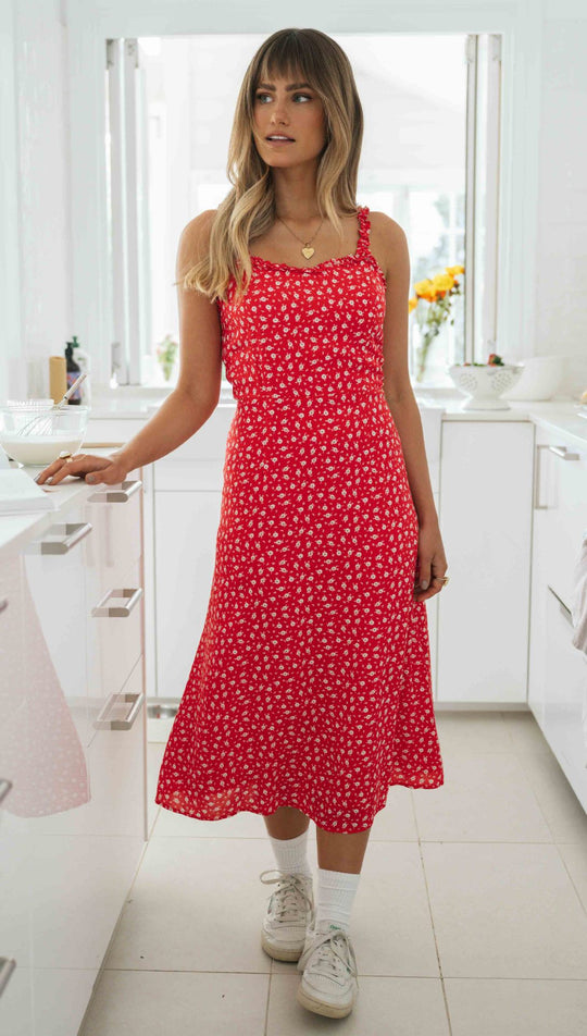 Spring Summer Printed Backless Ruffle Sleeveless Dress Women  Clothing
