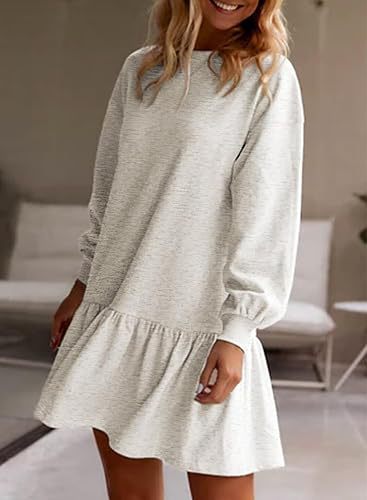 Women Clothing Crisscross Neckline Round Neck Long Sleeve Casual Sweatshirt Dress