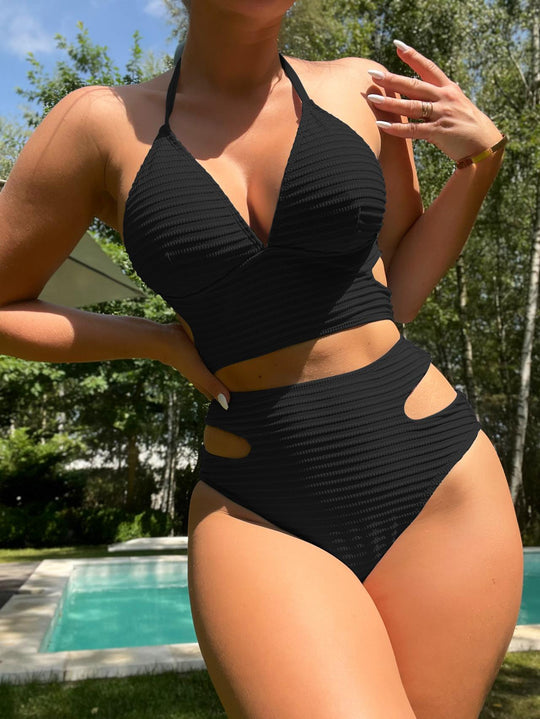 Swimsuit Sexy Bikini with Chest Pad Women Fission Swimsuit High Waist Bikini