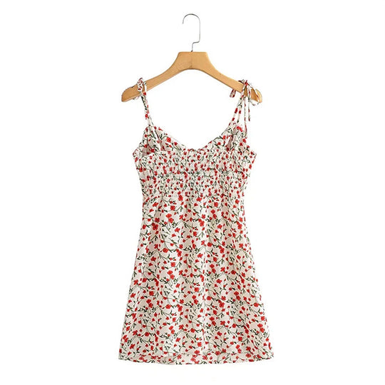 Niche Gentle Spring/Summer Cami Dress Fresh Sweet Pencil  Shoulder Lace Printing Dress for Women