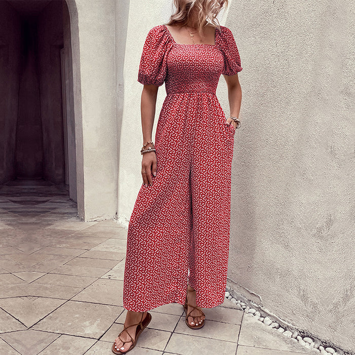 Women Clothing Printed Summer Jumpsuit Trousers