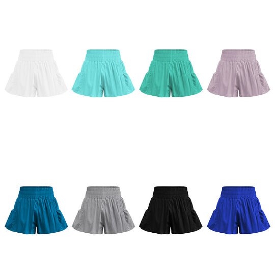 Summer New Nylon Outdoor Sports Pleated Shorts Home Office Casual Women Pants