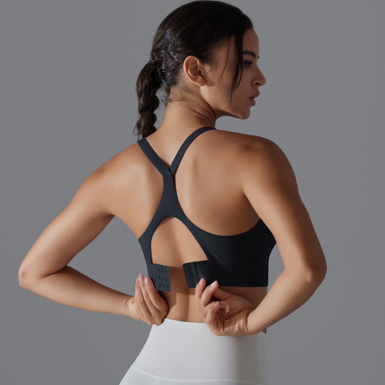 Backless Yoga Vest Women Summer Shock-Absorbing Buckle Sports Underwear Water Drop Cross Beauty Back Fitness Bra