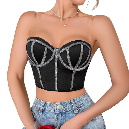 Nightclub Chest Wrap Can Be Worn Outside Women Coat Seduction Sexy Inner Tube Top Body Shaping Single Blouse