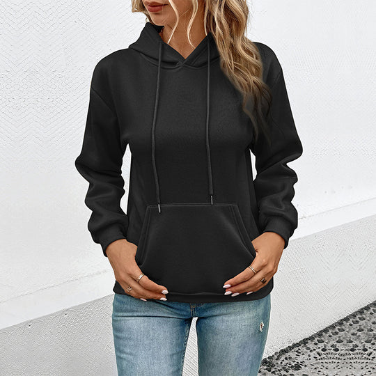 Autumn Women Clothing Long Sleeve Solid Color Hoodie