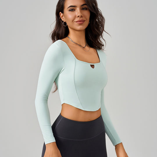 Autumn Winter Sports Top Long Sleeved Running Women Fitness Yoga Skinny Slimming Cropped Exposed Outer Wear Yoga Clothes