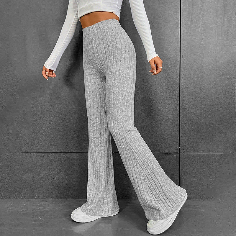 Casual Solid Color Micro Pull High Waist Pants Women Pants Slim Fit Slimming Autumn Winter