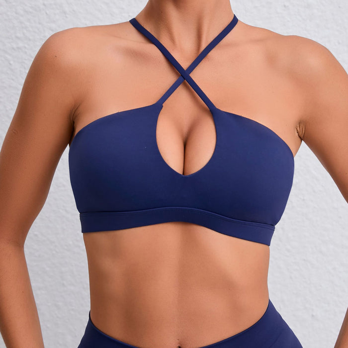 Running Exercise Underwear Beauty Back Fitness Top Yoga Clothes Women Cross Quick Drying Breathable Nude Feel Yoga Bra