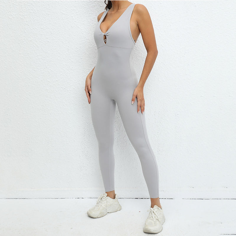 Jumpsuit Women  One Piece Yoga Sleeveless Workout Clothes Running Sportswear Stretch Tight Training Wear