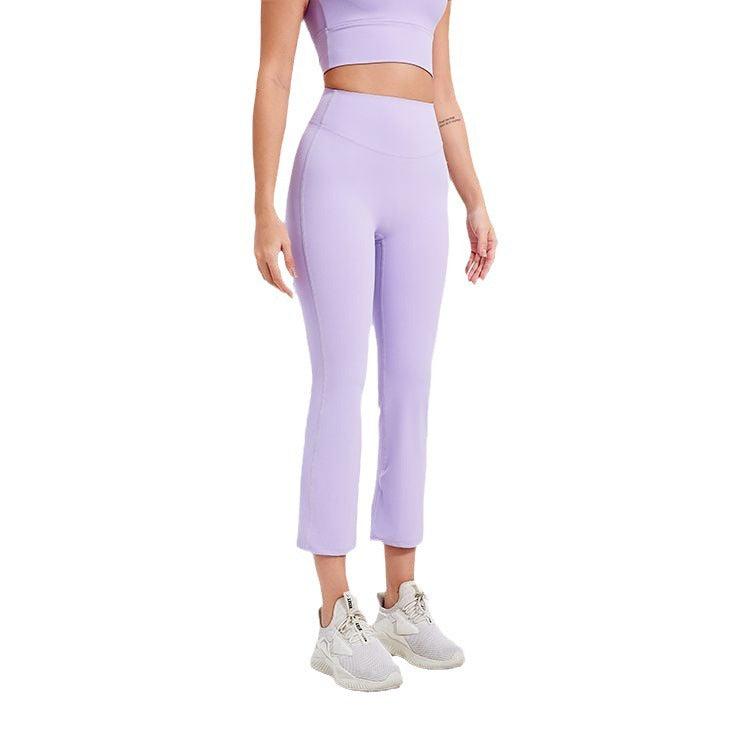 Summer Women High Waist Pencil Pants Slimming Smoke Tube Cropped Pants Slim Fit Yoga Pants Women Hip Lifting Running Workout Pants Fitness