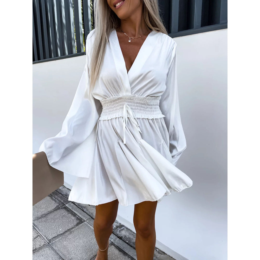 Spring Summer Pleated Dress Casual Loose Vacation Women Clothing Dress