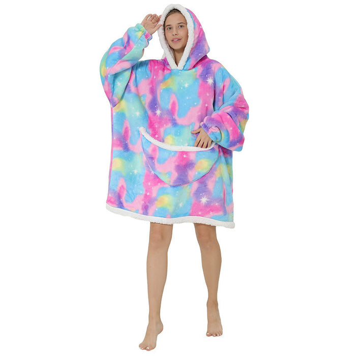 Pajamas Thickened Double-Layer Lazy Can Wear Lazy Blanket Super Soft Lazy Hooded Pajamas Double-Layer Lazy Sweater