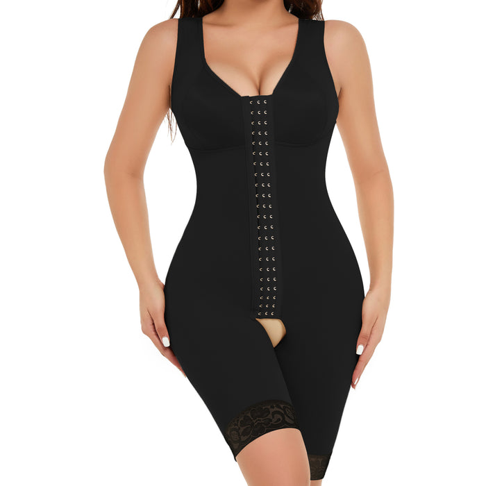 Shaping Slimming Clothes Row Buckle Corset One Piece Waist Girdling Belly Contraction Open Women Plus Size Jumpsuit
