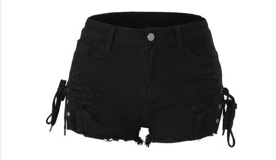 Summer Casual High Waist Stretch Plus Size Ripped Washed Retro Denim Shorts for Women