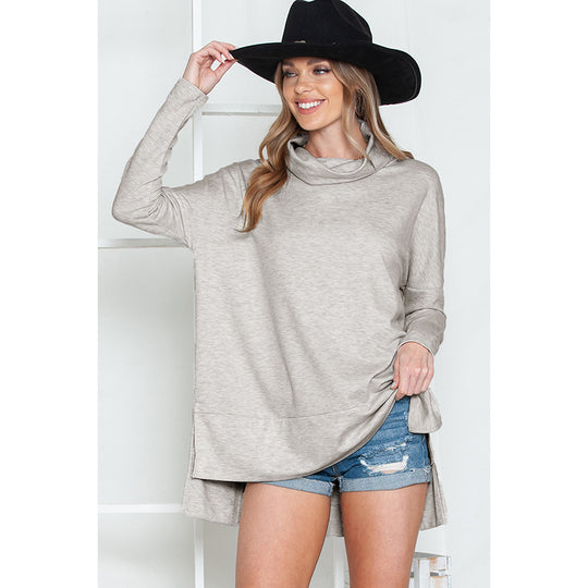 Fall Solid Color Pullover Long Sleeve Top for Women Long Casual Loose Slim Fit Sweater for Women