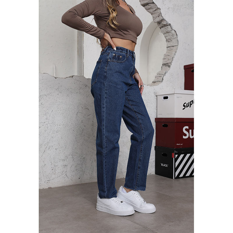 Spring Loose Jeans Women Spring Summer Denim Pants Casual Flare Cut Pants Trousers