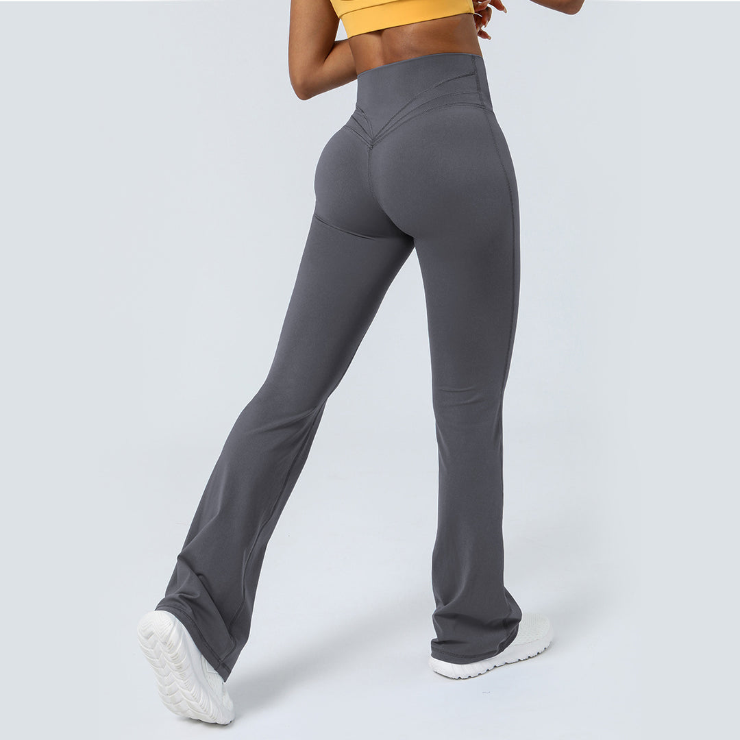 Nude Feel Tight Dance Wide Leg Pants Hip Raise High Waist Casual Flared Pants Fitness Sports Yoga Pants Women