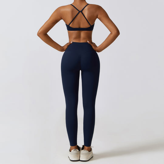 Autumn Winter Skinny Yoga Clothes Nude Feel Quick Drying Sports Suit Thin Fitness Clothes Three Piece Set
