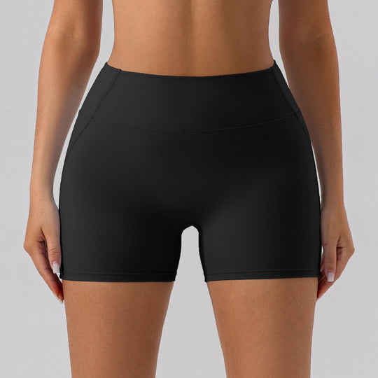 Hip Raise High Waist Yoga Shorts Women Running Slim Fit Sports Shorts Nude Feel Outer Wear Training Belly Contracting Fitness Pants