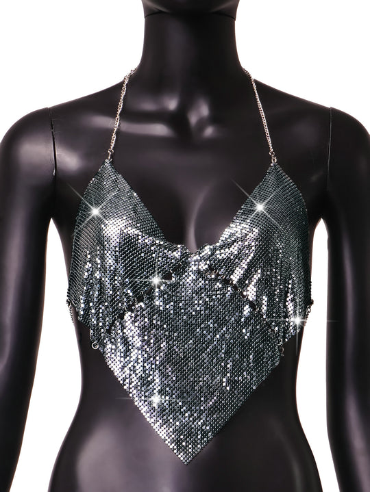 Camisole Nightclub Electronic Music Festival Sexy Vest Metal  Top Women Clothing