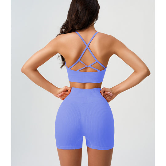 High Elastic Yoga Pants Women High Waist Peach Hip Quick Drying Skinny Running Fitness Pants Thread Solid Color Sports Suit