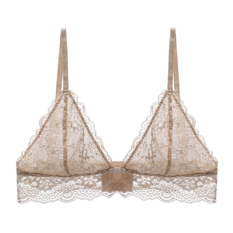 Summer Breathable Lace Sexy Lingerie Wireless Ultra Thin Triangle Cup Bra Bralette