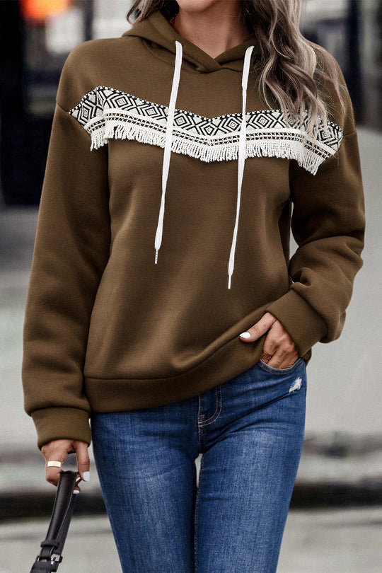 Autumn Winter Women Clothing Hooded Lace Casual Hoodie