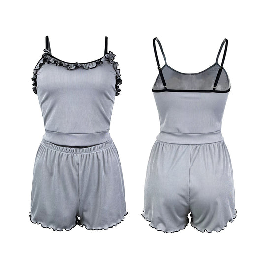 Sexy Pajamas Lace Sling Shorts Suit Home Wear Two Piece Set