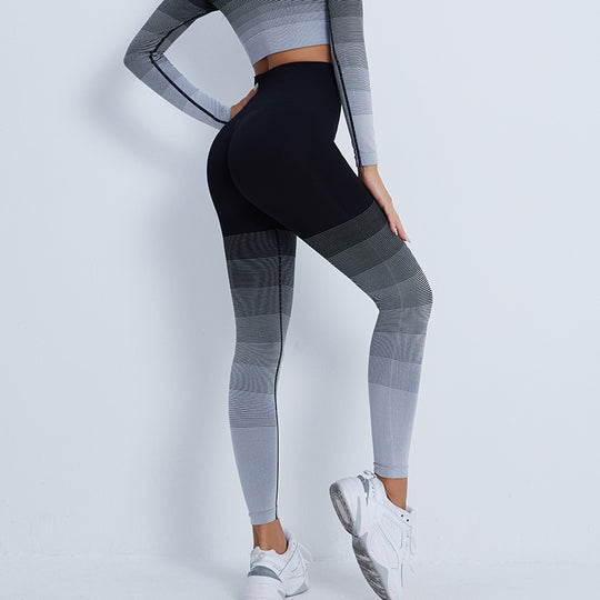 Gradient Sports Long Sleeve Trousers Suit Fitness Running Yoga Long Sleeve Tights