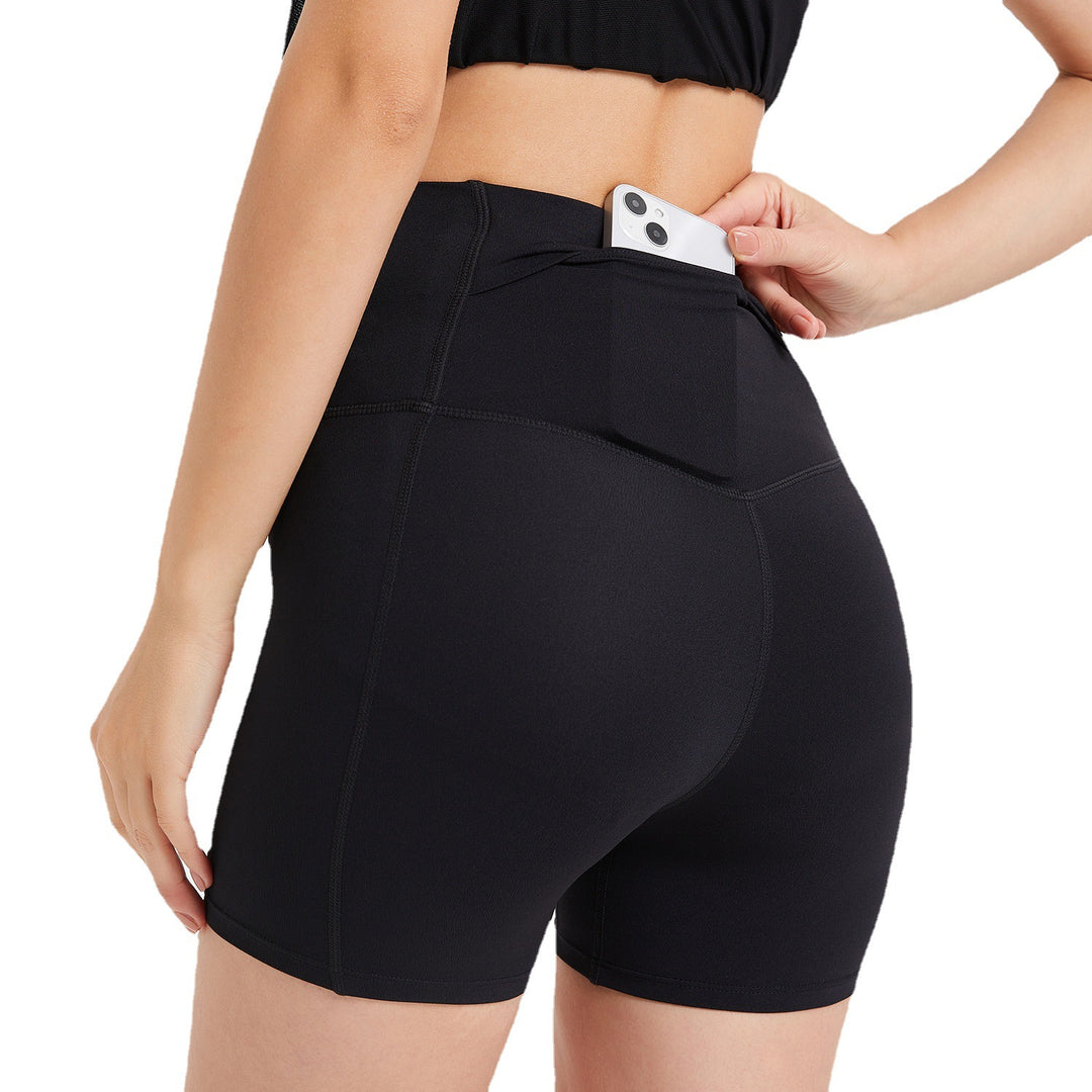 No Embarrassment Line Sports Shorts Women Back Pocket High Waist Hip Lift Cloud Sense Yoga Shorts Outer Wear Running Fitness Pants