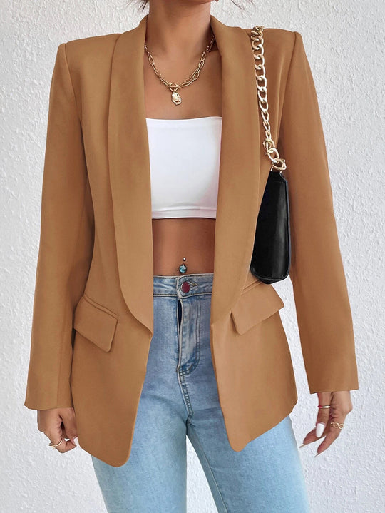Middle East Best Women Clothes Autumn Winter Solid Color Collared Small Office Women Jacket