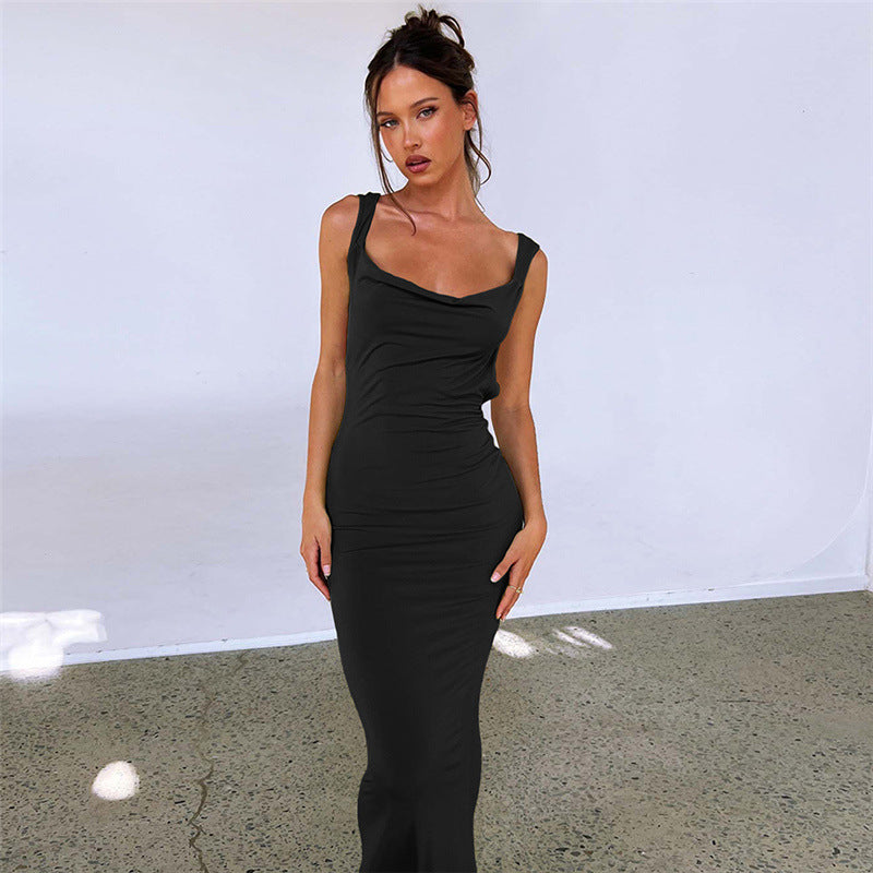 Spring Summer Women Clothing Sexy Backless Slim Fit Sheath Camisole Dress