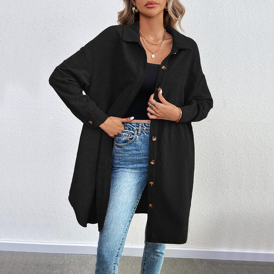 Casual Shirt Autumn Winter Loose Long Sleeve Breasted Corduroy Jacket