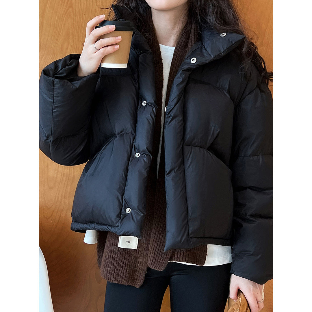 National Standard 90 White Duck down Short down Jacket Women Japanese All Matching Thickened Puffer Jacket