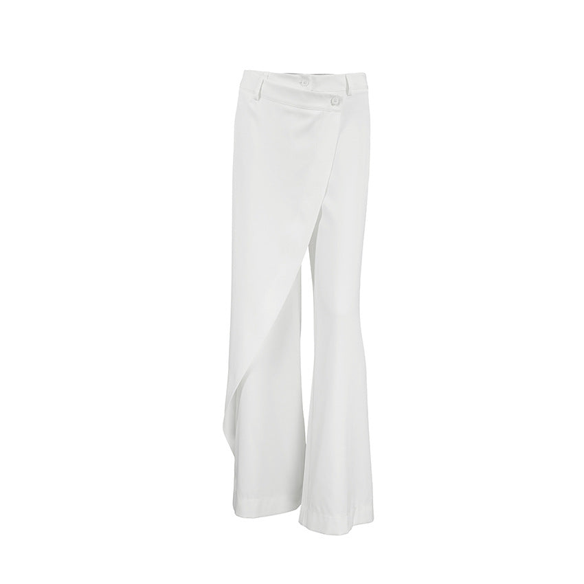 White Stitching Office Wide Leg High Waist Casual Pants Autumn Arrival Women Trousers