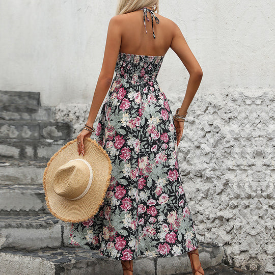 Summer Women Vacation Printing Slip Dress