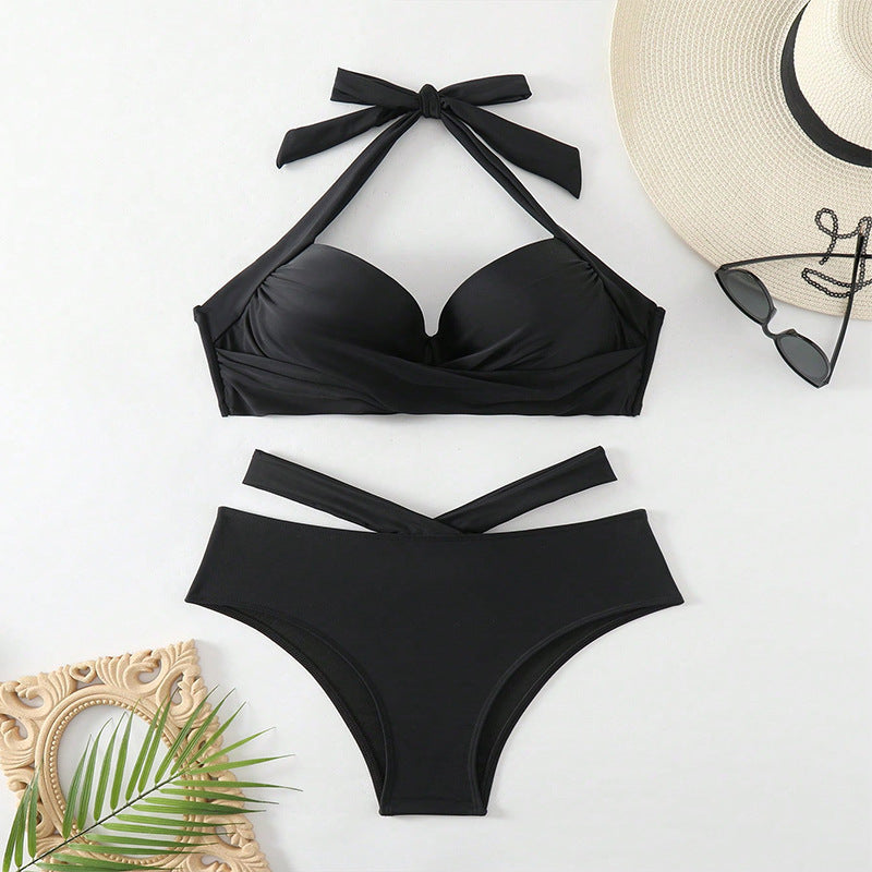 Swimsuit Lace Up Split Swimsuit Women High Sense Beach Spring Bikini