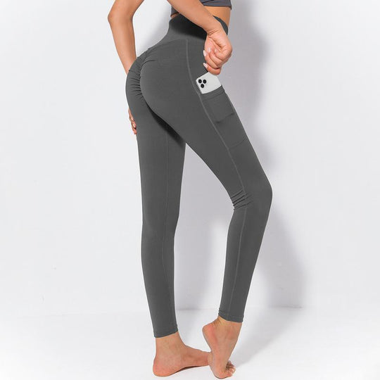 New Yoga Pants Women Side Pocket Shaping Hip Lifting Skinny Stretchy Slimming Outerwear Leggings