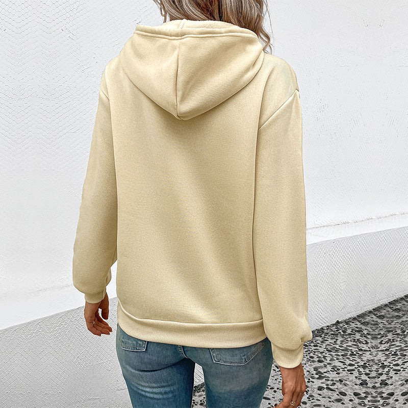 Autumn Women Clothing Long Sleeve Solid Color Hoodie