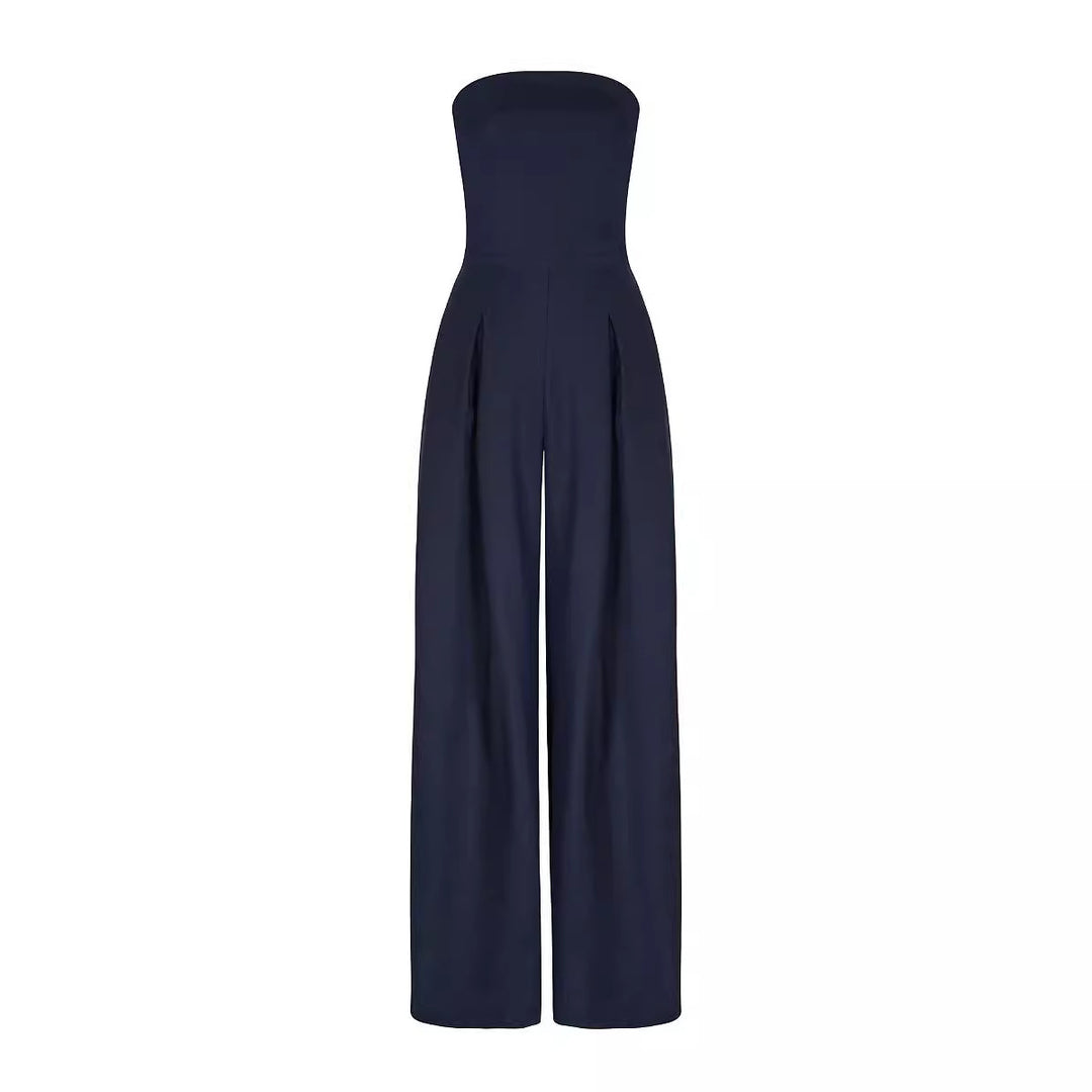 Women Casual Backless Slim Fit Smocking Jumpsuit