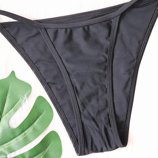 New Sexy Bikini Metal Accessories Hollow-out Swimsuit Solid Color Tube-Top Women Swimwear