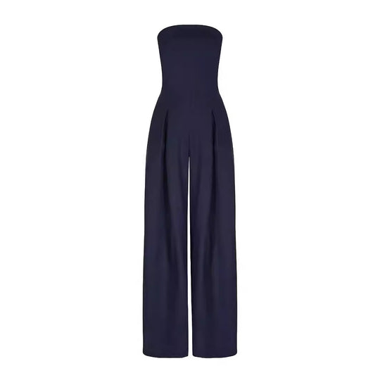 Women Casual Backless Slim Fit Smocking Jumpsuit