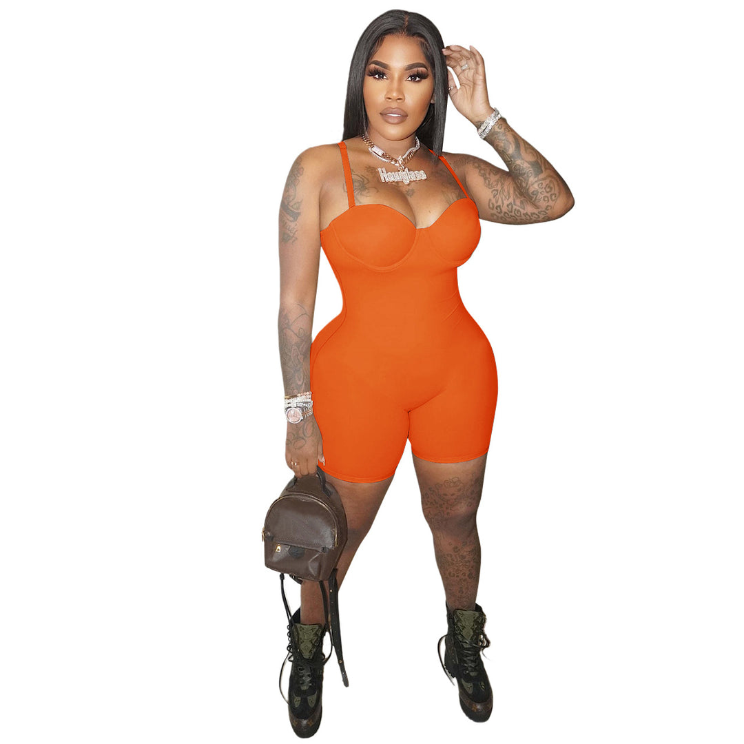Women Clothing Spring Summer Sling Chest Cup Sexy Jumpsuit