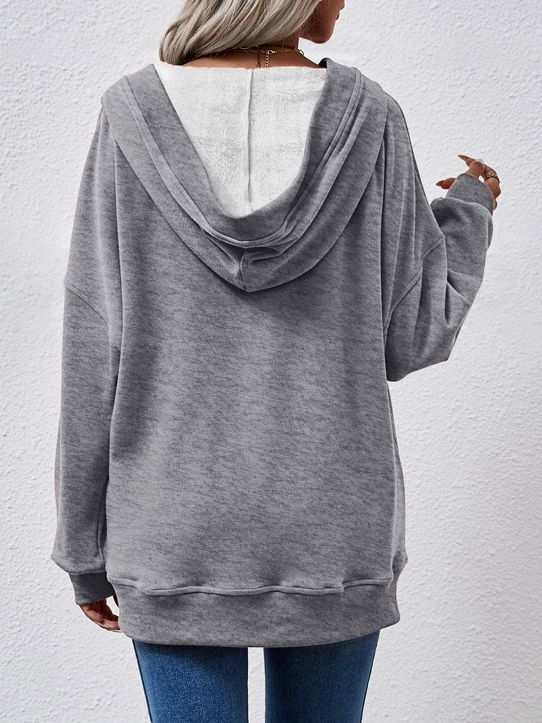 Autumn Winter Women Tops Solid Color Hooded Kangaroo Pocket Long Sleeve Women Sweater