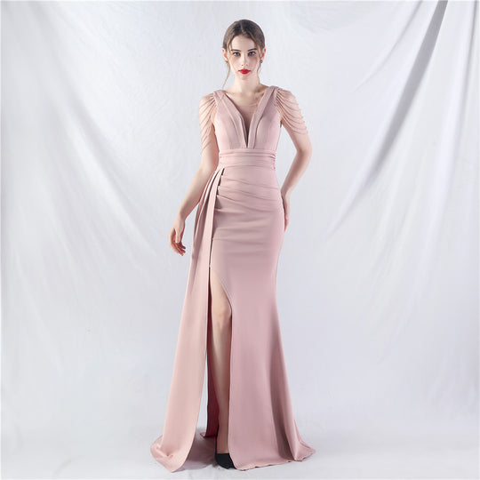 Total Satin Folding Craft Craft Beaded Evening Dress