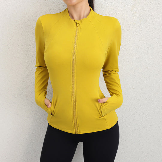 Autumn Yoga Clothes Women's Zipper Jacket Quick Drying Professional Running Thin Exercise Slim Fit Training Coat