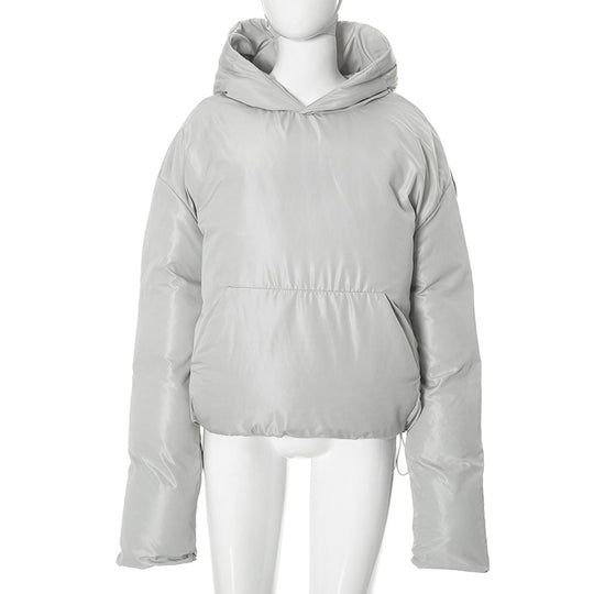 Women Clothing Casual Bread Coat Hooded Loose Design Cotton Padded Coat