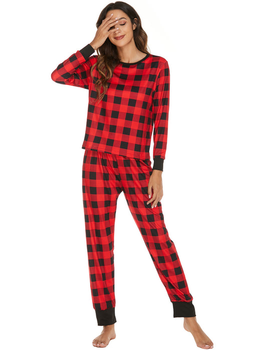 Homewear Suit Pajamas Women Can Christmas Elk Long Sleeve Trousers Suit  Christmas
